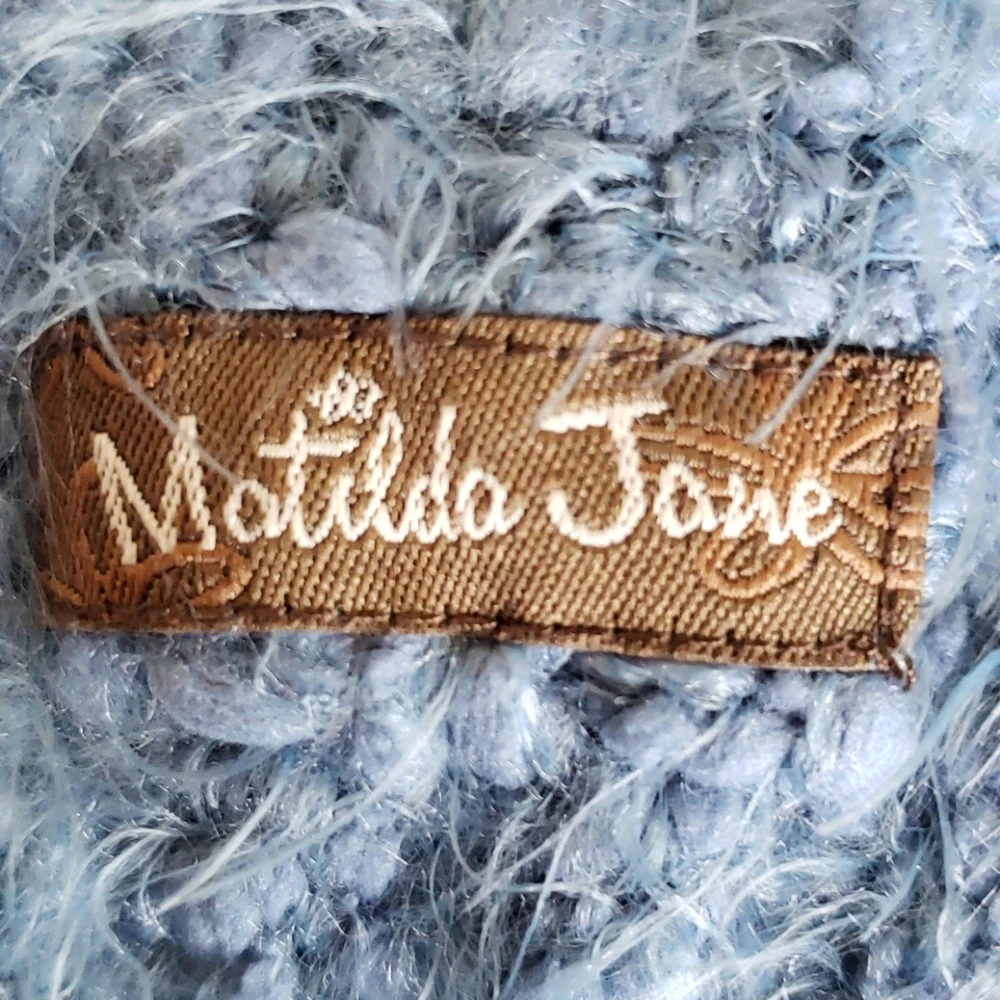Matilda Jane Mirror Image Poncho Sweater Vest Size 6 Blue/Pink